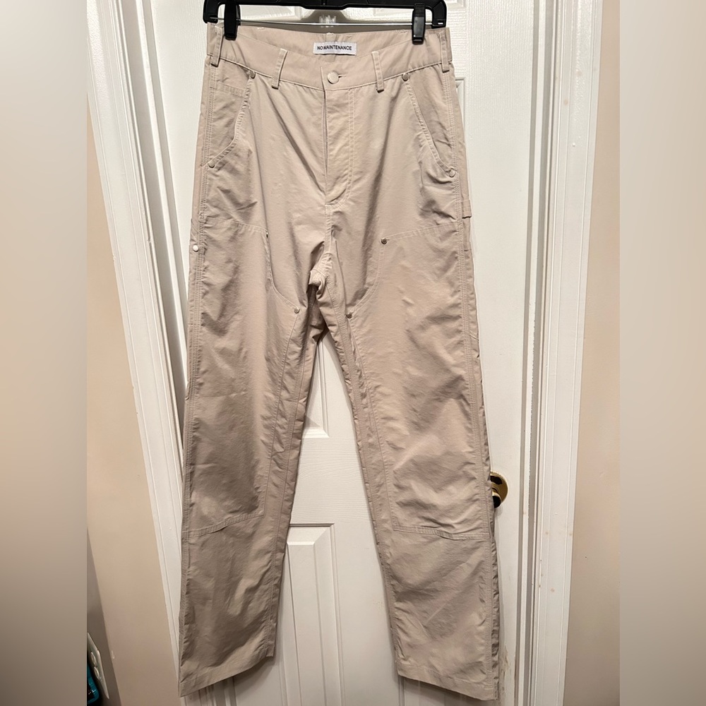 No Maintenance Mens Pants Utility Skateboard Khaki Tan Sz 28 Carpenter Cargo Sm